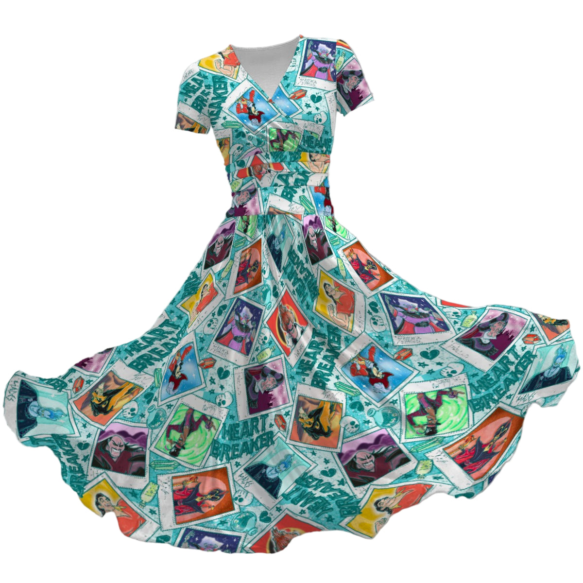Heartbreaker Villaintine - Women's V-Neck Ruched Midi Dress