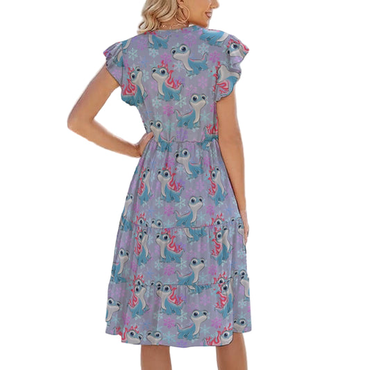 Bruni the Fire Spirit - Women's Tiered Pocket Midi Dress