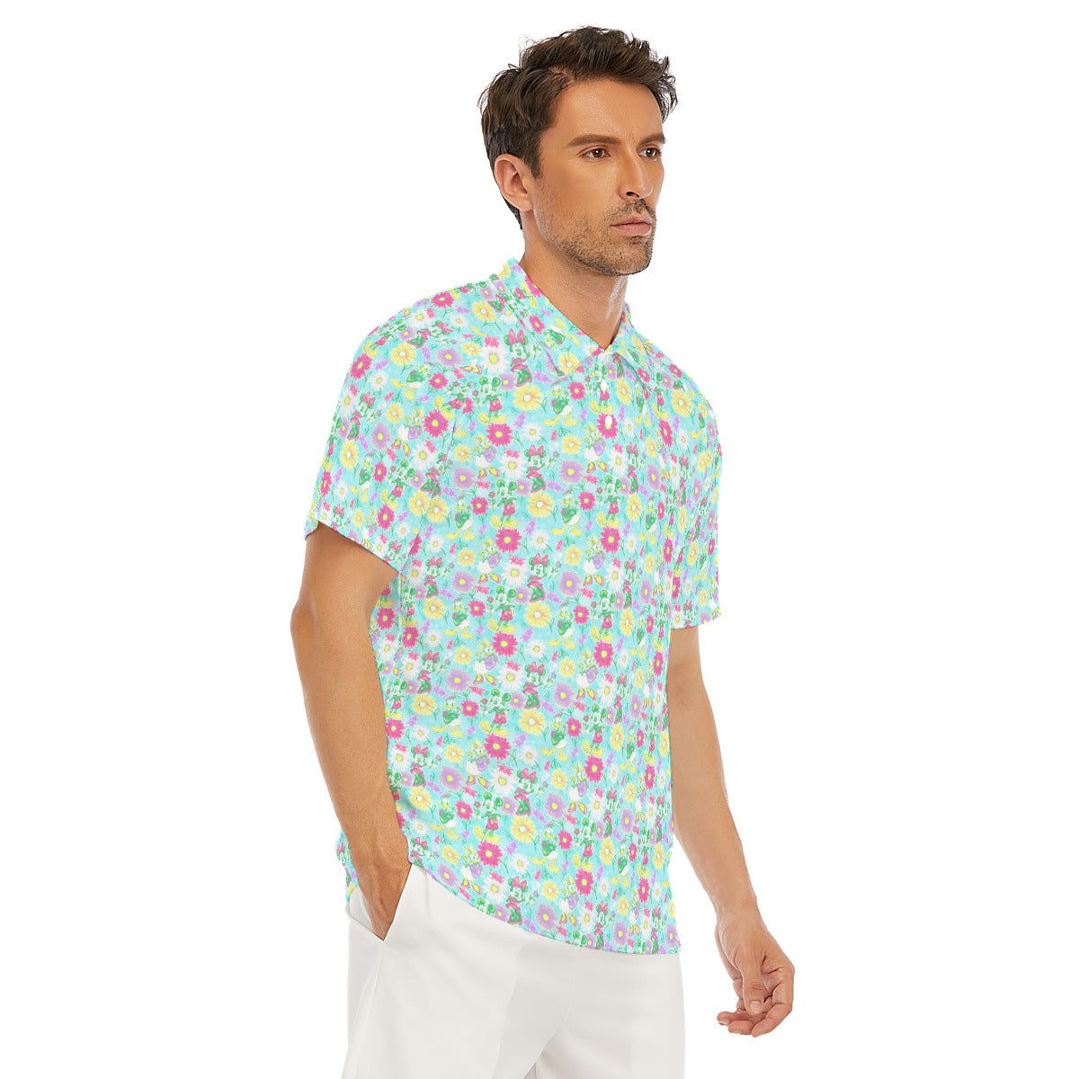 Neon Spring Floral Friends - Men's Polo Shirt