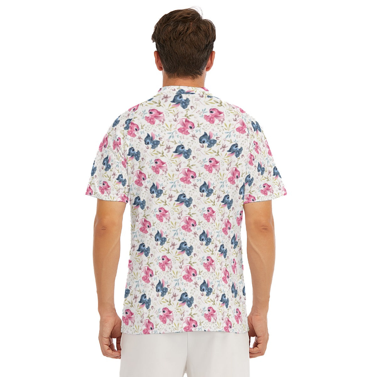 Blue Alien & Pink Friend Love - Men's Polo Shirt
