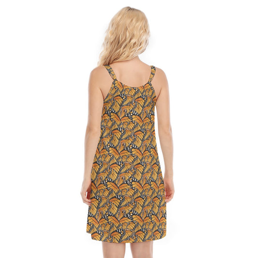 Animal Print - Monarch Butterfly - Women’s Adjustable Sundress