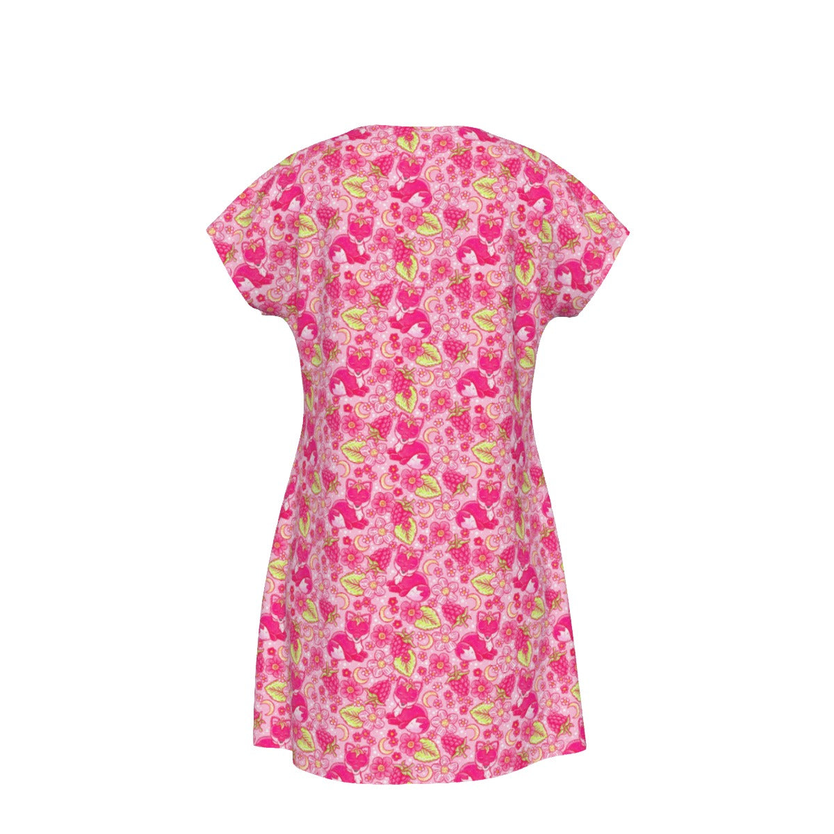Fruitimals - Raspberry Foxes - Women's T-Shirt Dress