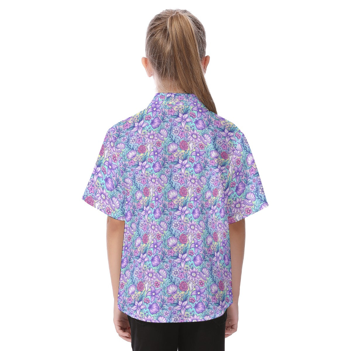 Fairytale Florals – Mermaid Princess - Kid's Hawaiian Button Up Shirt