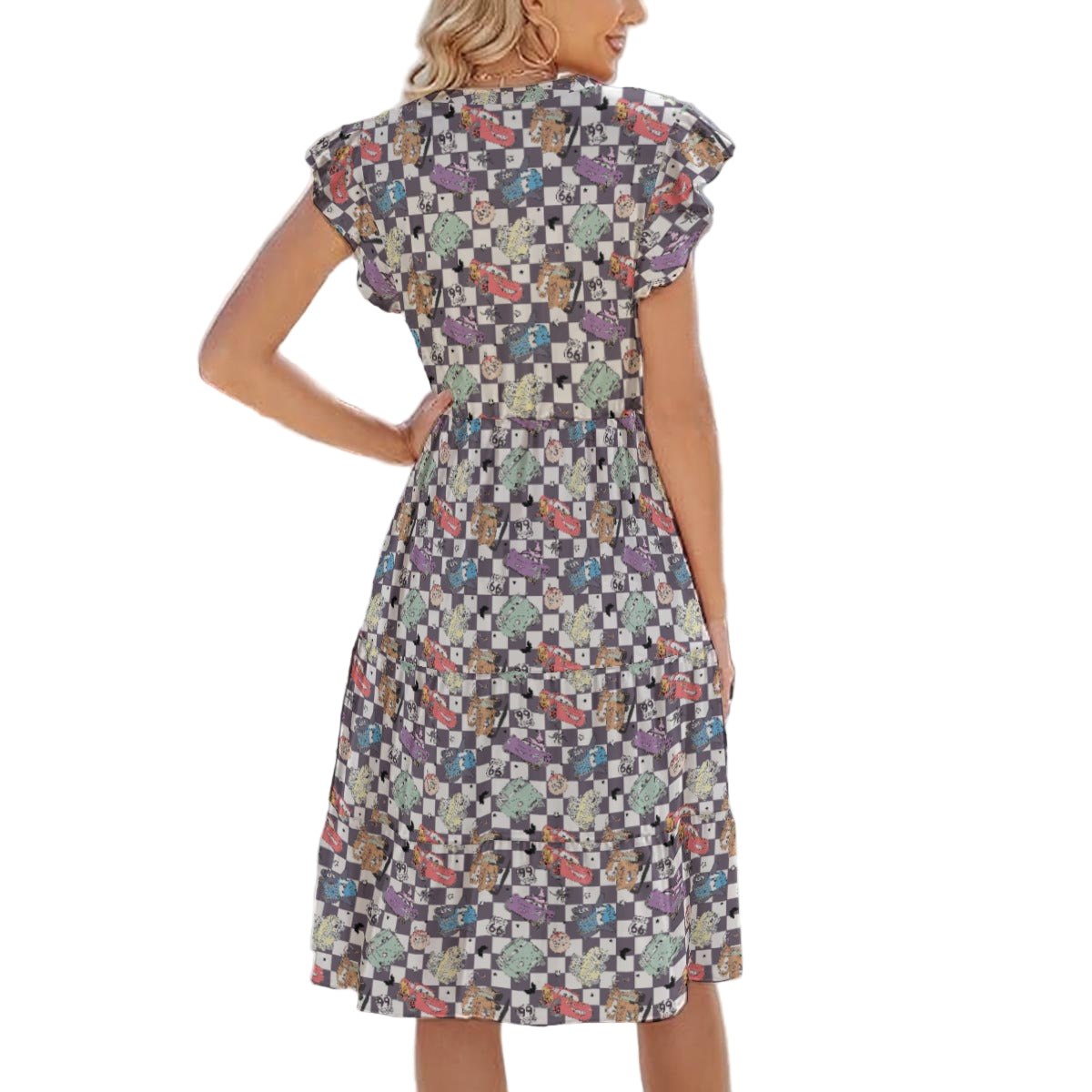 Halloween Racing Crew - Women's Tiered Pocket Midi Dress