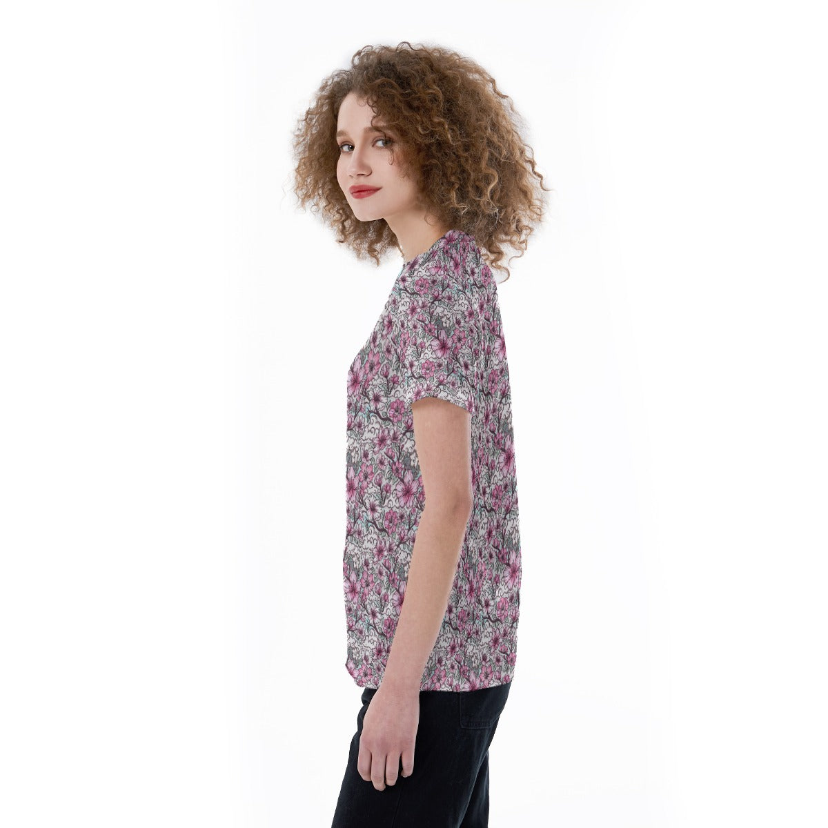 Fairytale Florals – Blossoms of Honor - Women's Short Sleeve V-Neck T-Shirt