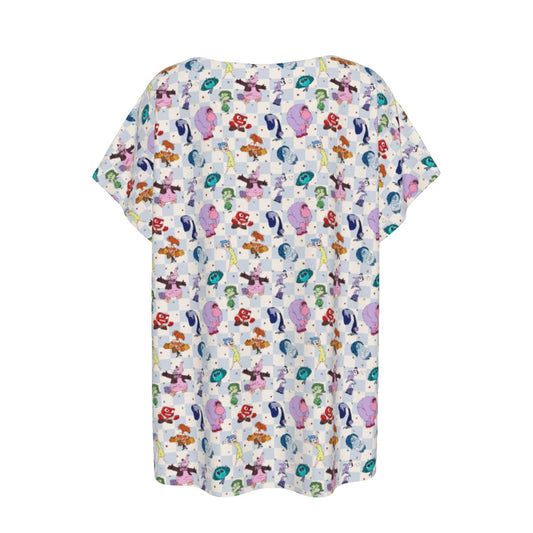 Blue Check Emotional Spectrum - Women’s Relaxed Fit Scoop Tee