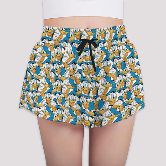 Many Faces of Feisty Duck - Girls’ Flowy Pocket Shorts
