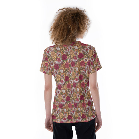 Fairytale Florals – Timeless Tale Blooms - Women's Short Sleeve V-Neck T-Shirt