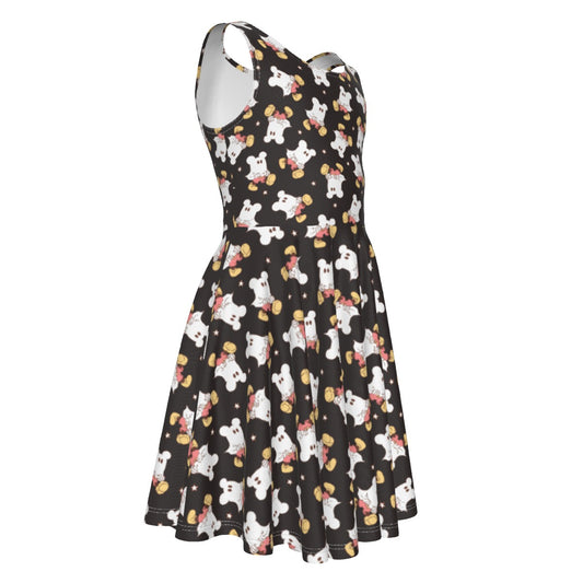 Ghostly Mouse - Kid's Sleeveless Skater Dress