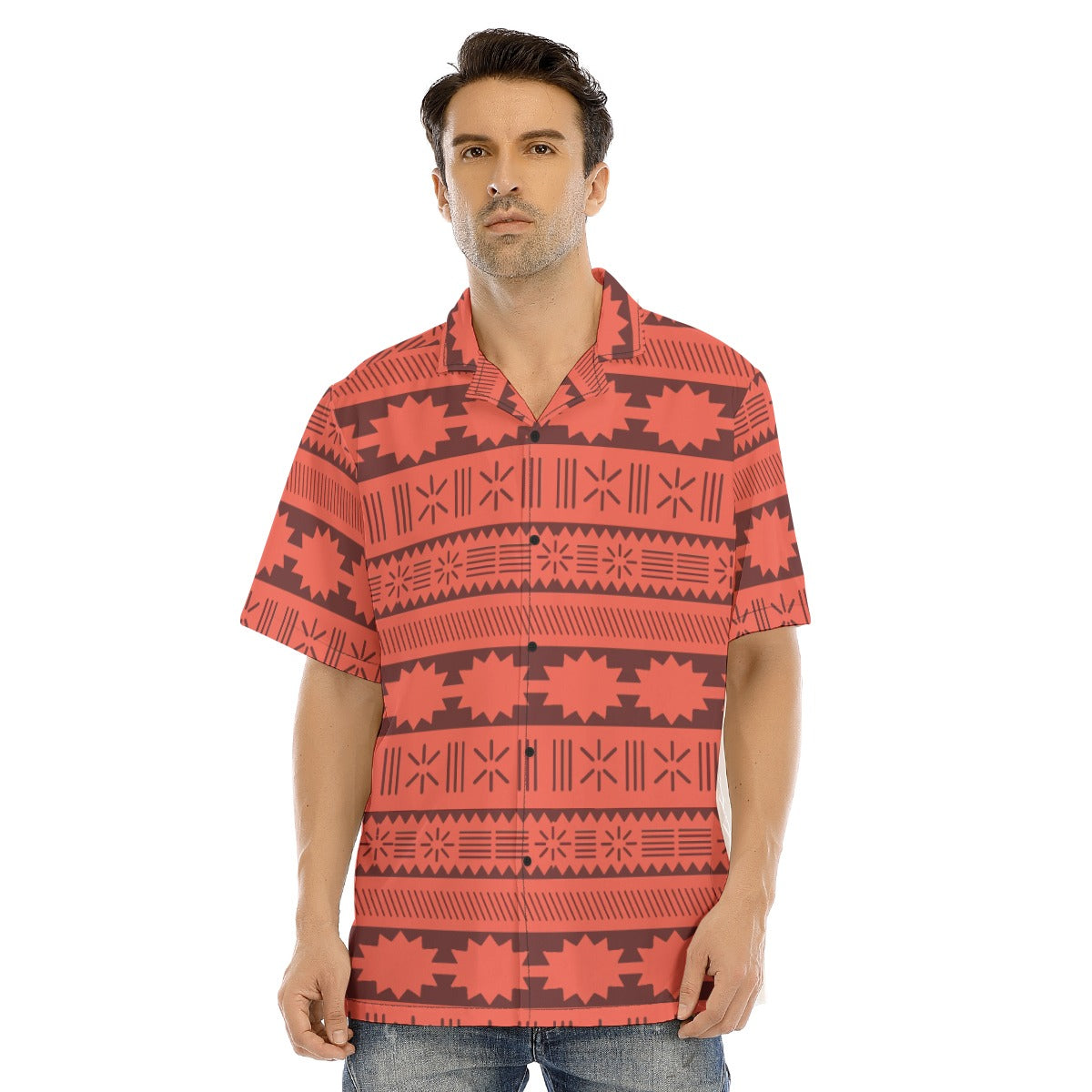 Island Tribal Patterns - Men's Hawaiian Button Up Shirt