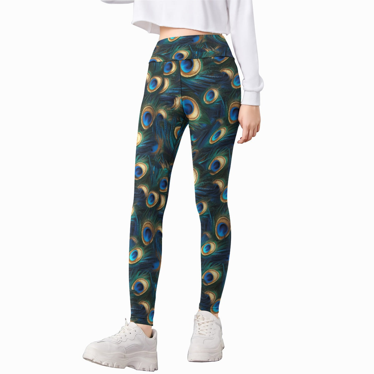 Animal Print - Peacock - Kid's Leggings