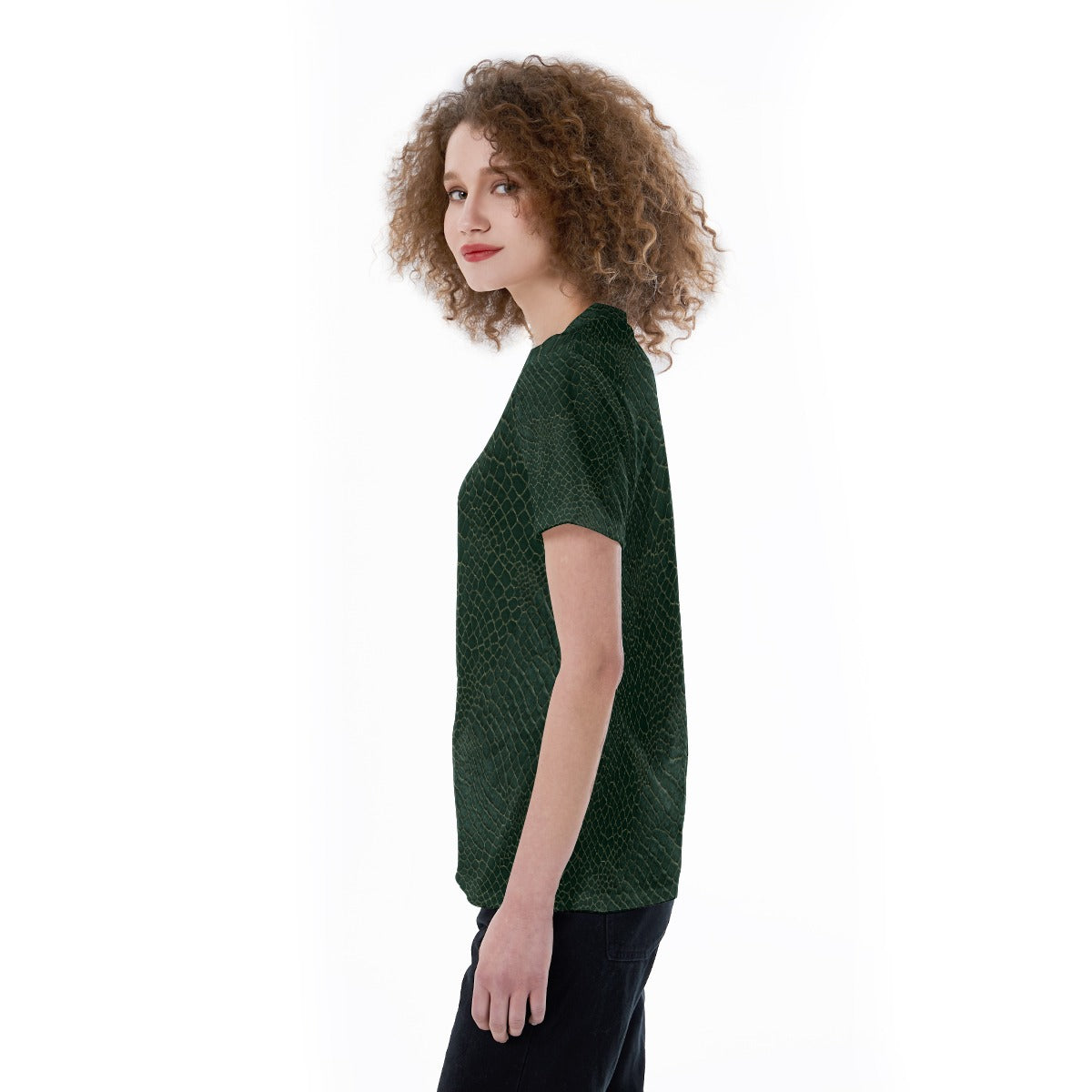 Animal Print - Alligator - Women's Short Sleeve V-Neck T-Shirt