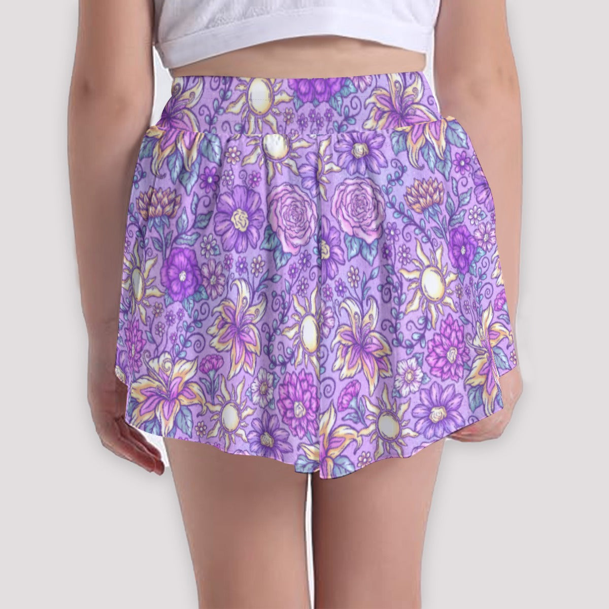Fairytale Florals – Radiant Sunlight - Girls’ Flowy Pocket Shorts
