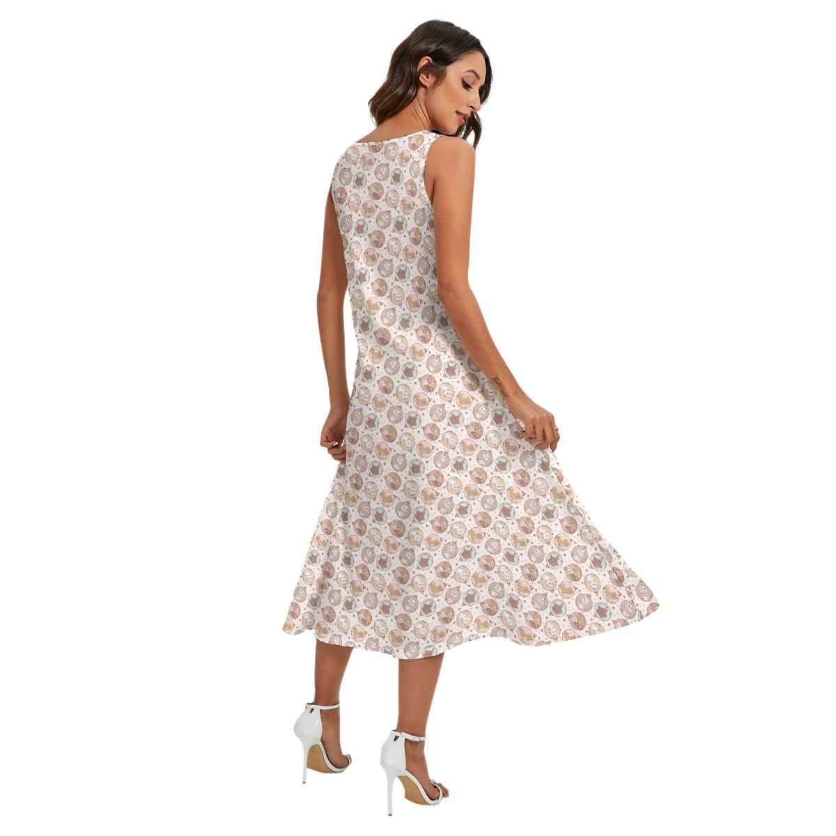 Festive Feline Baublescats - Women’s Diagonal Pocket Midi Dress