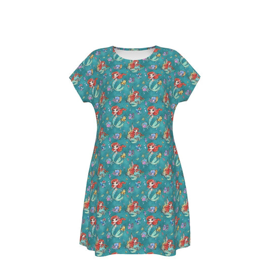 Whimsical Ocean Princess - Women's T-Shirt Dress