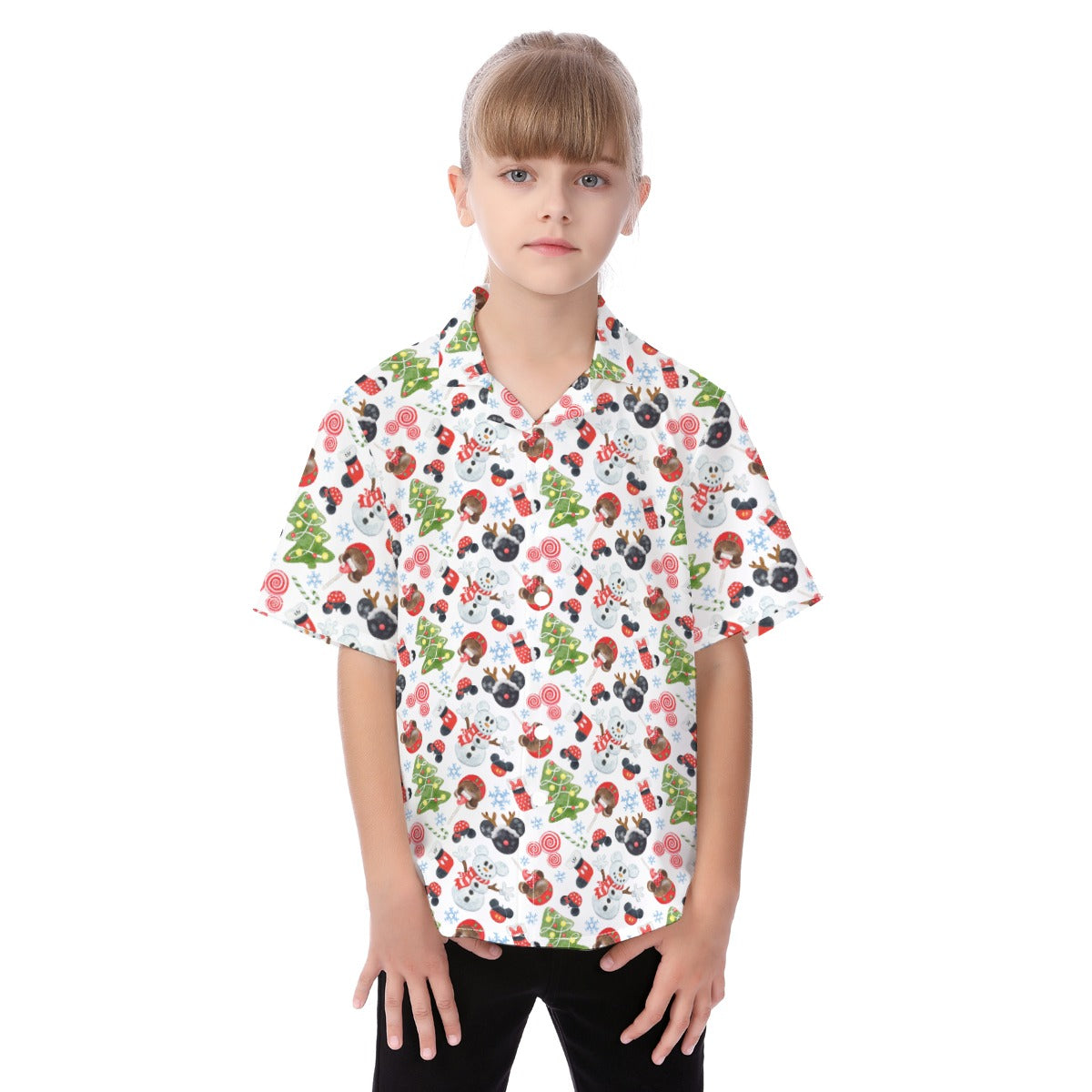 Mouse Magic Christmas - Kid's Hawaiian Button Up Shirt