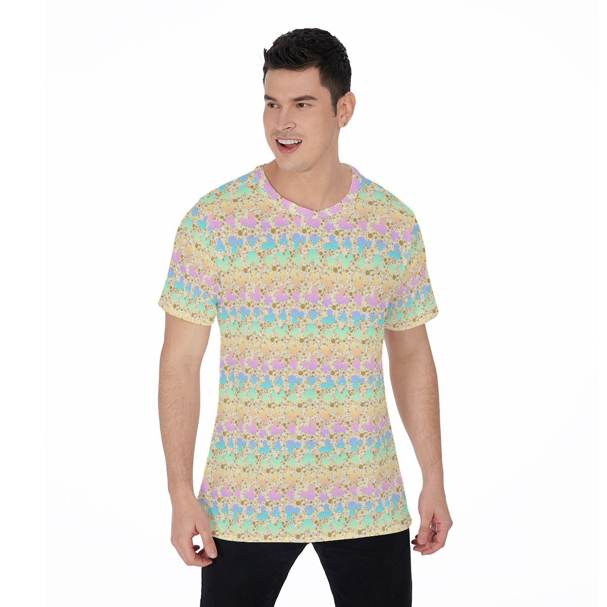 Gold Dot Rainbow Mouse Ears Castle - Men's Short Sleeve T-Shirt