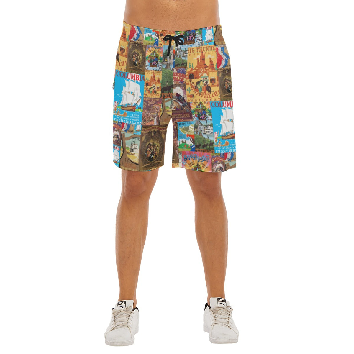 Vintage Frontier Ride Posters - Men’s Pocket Beach Shorts