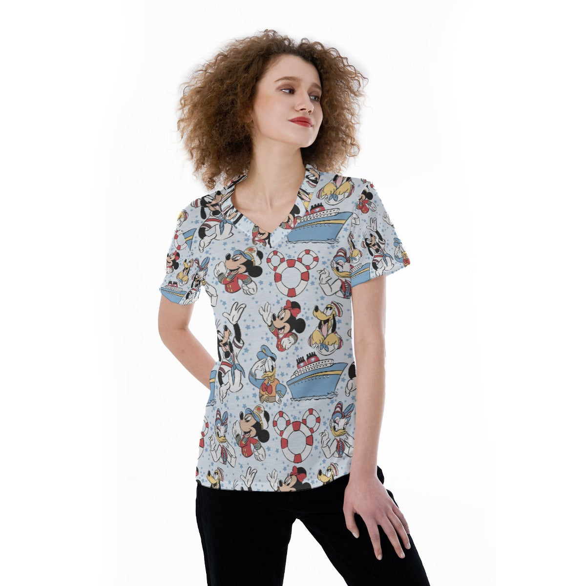 Sailor Cruise Stars - Women's Short Sleeve V-Neck T-Shirt