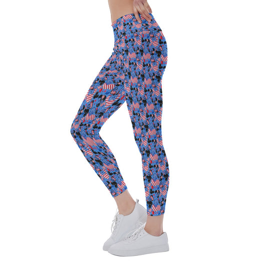 Mouse Fourth of July Celebration - Women's Yoga Leggings