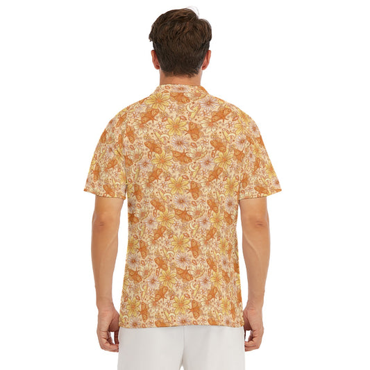 Orange Crystal Moths - Men's Polo Shirt