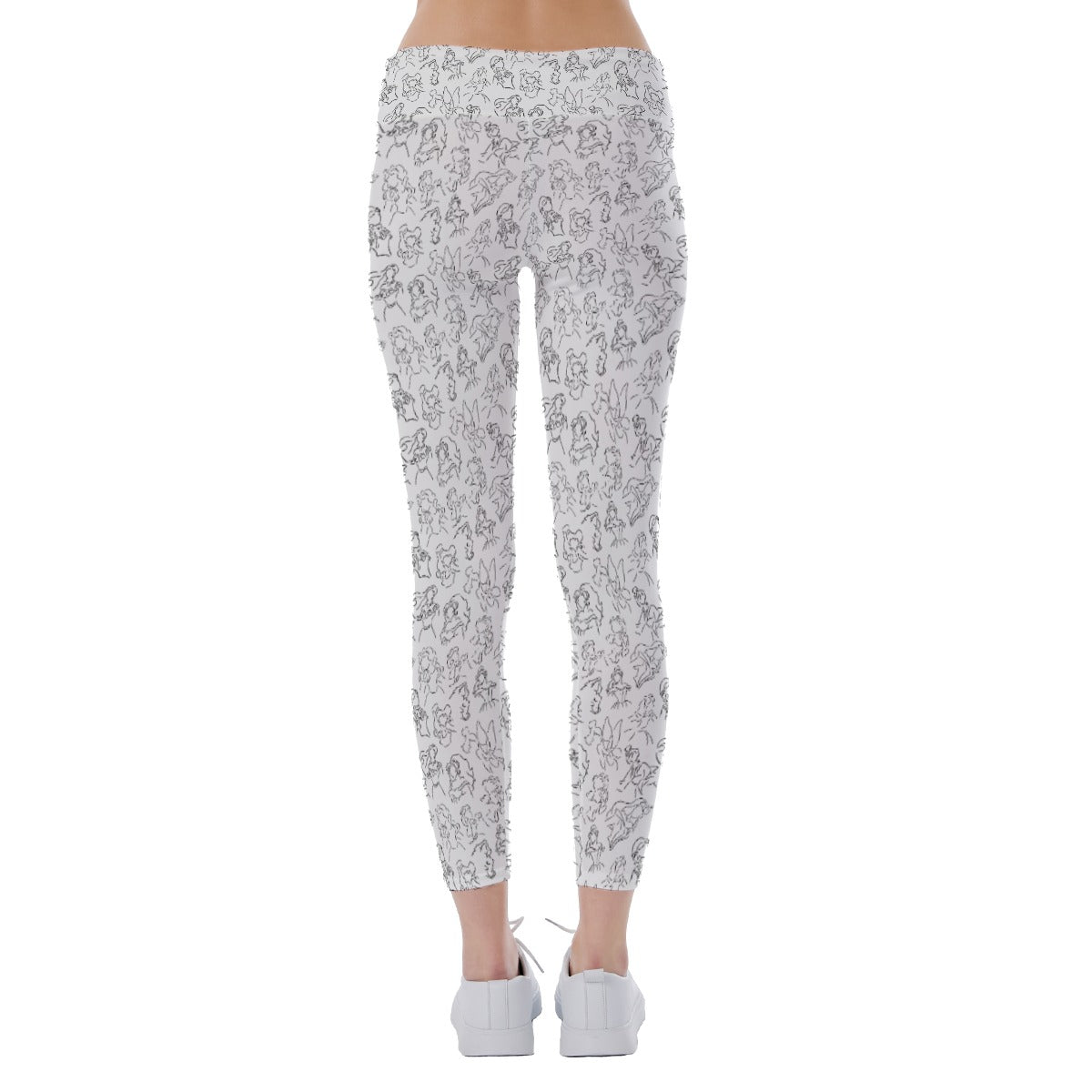 Monochrome Royal Silhouettes - Women's Yoga Leggings