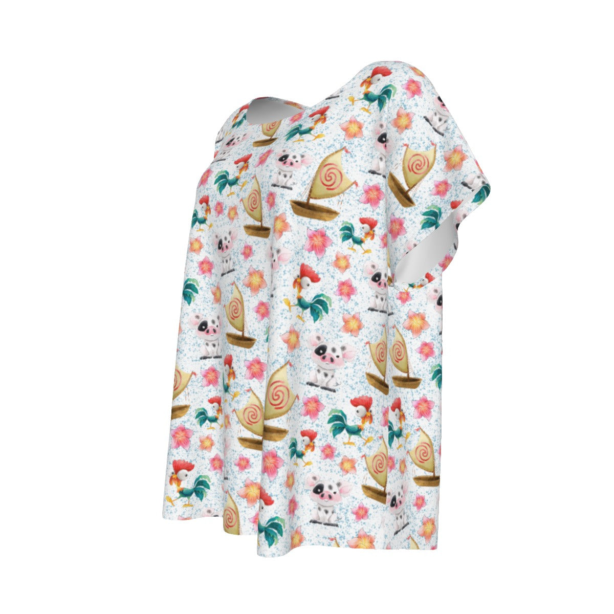 Island Pig & Rooster Duo - Women’s Relaxed Fit Scoop Tee