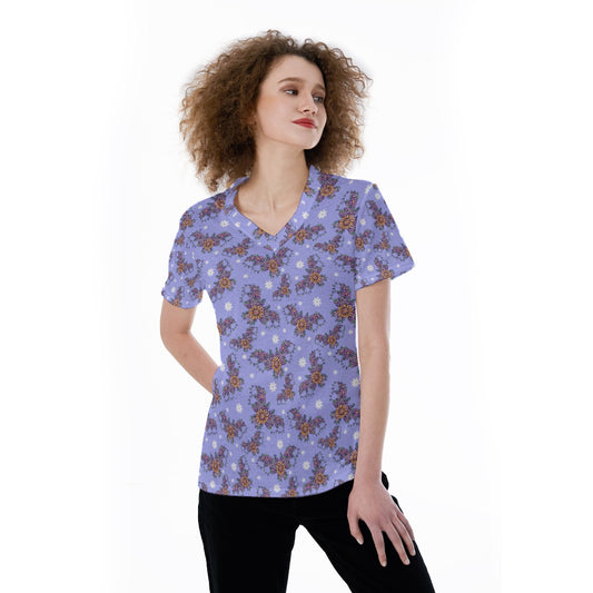 Blooming Bats - Women's Short Sleeve V-Neck T-Shirt