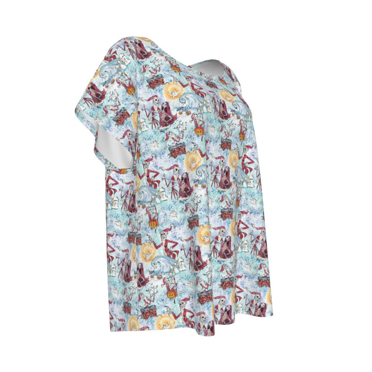 Santa Jack with Sally & Ghost DogZero - Women’s Relaxed Fit Scoop Tee