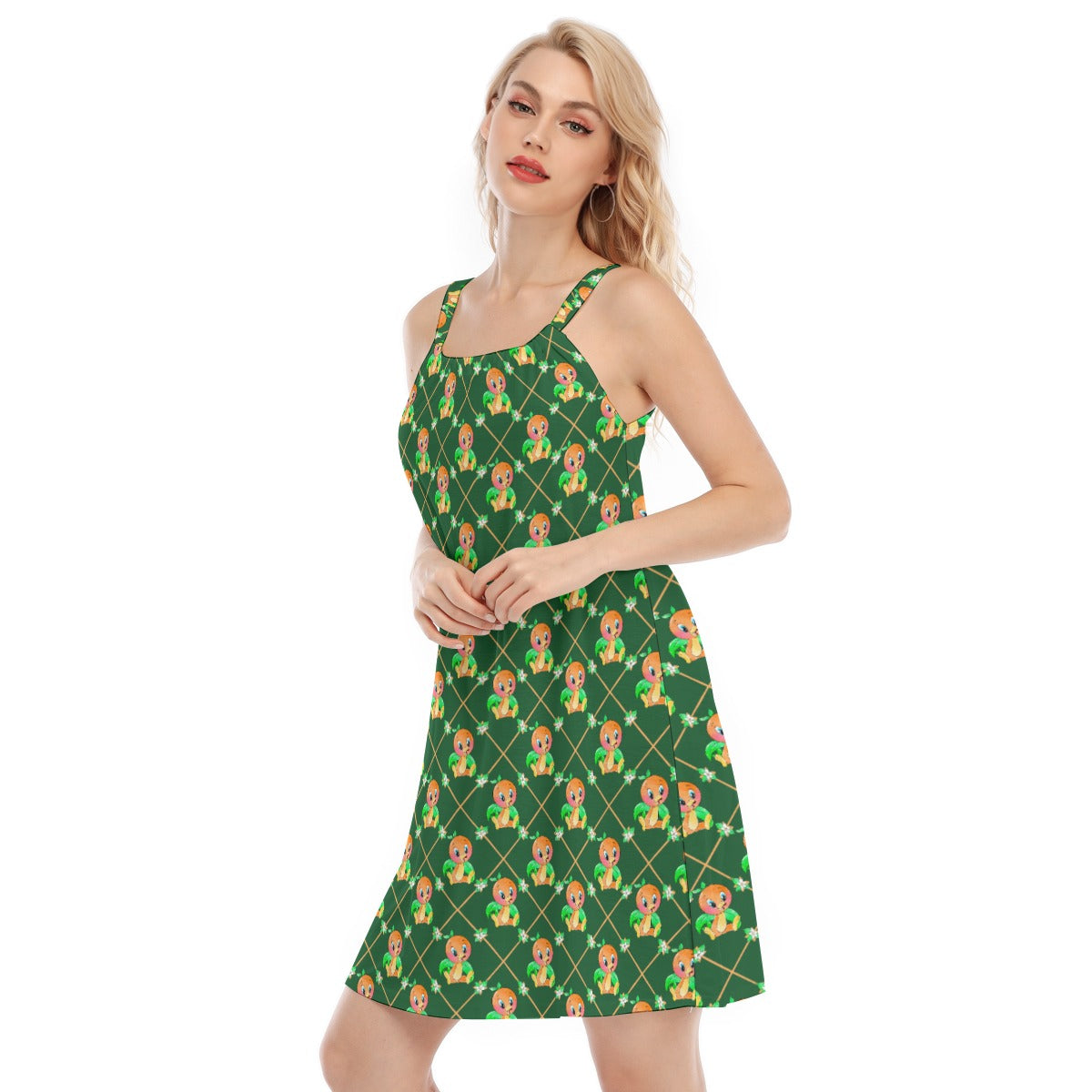 Geometric Citrus Delight - Women’s Adjustable Sundress