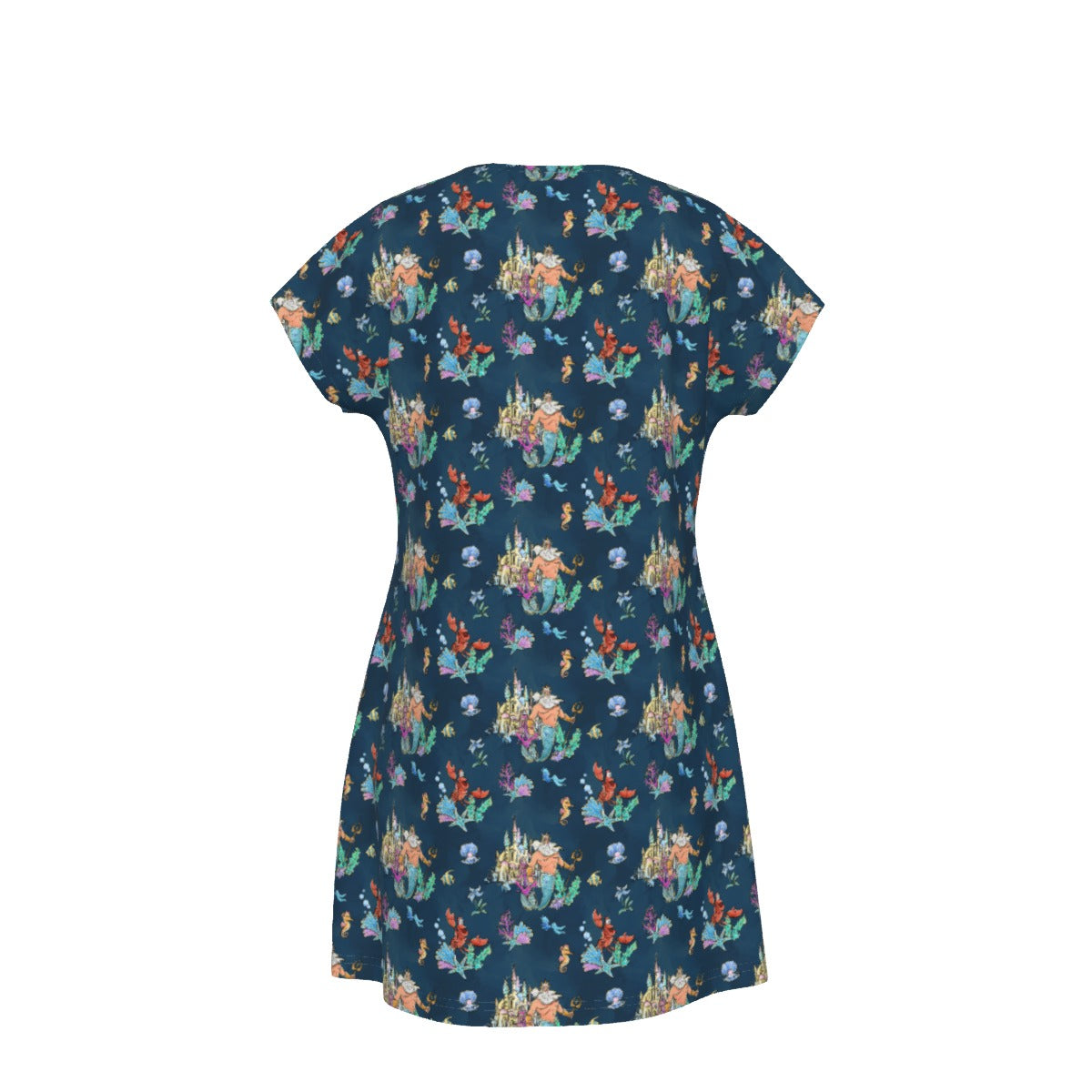 Whimsical Sea King and Crab - Women's T-Shirt Dress