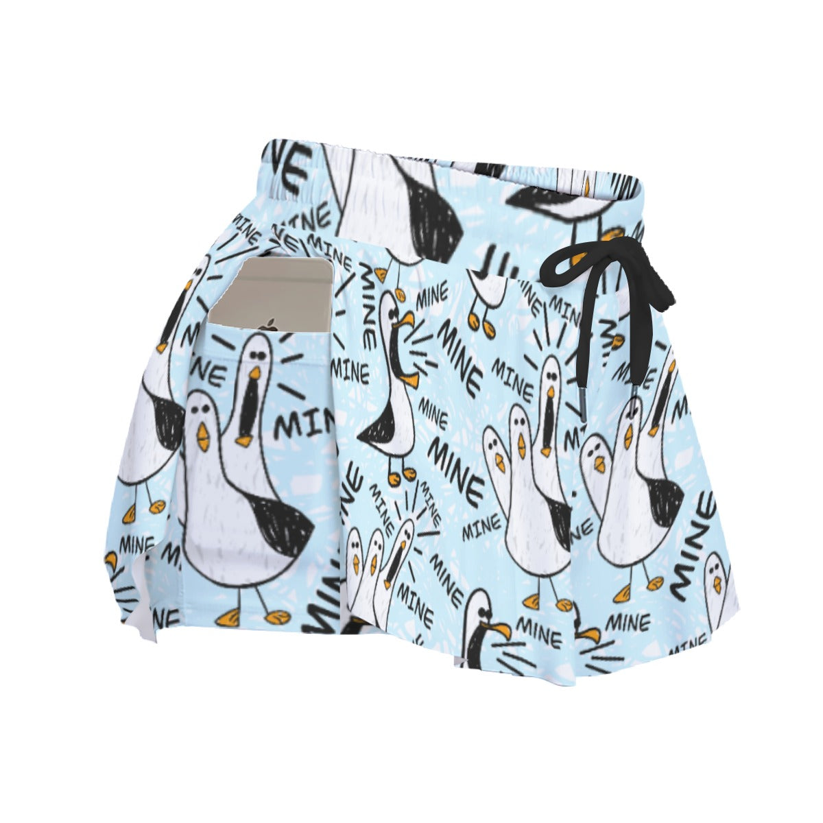 Mine Mine Mine Seagulls - Women's Flowy Pocket Shorts