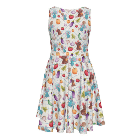Ratatouille Veggies - Kid's Sleeveless Skater Dress
