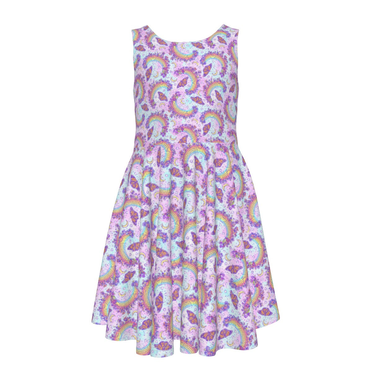 Monarch Butterflies & Rainbows - Kid's Sleeveless Skater Dress