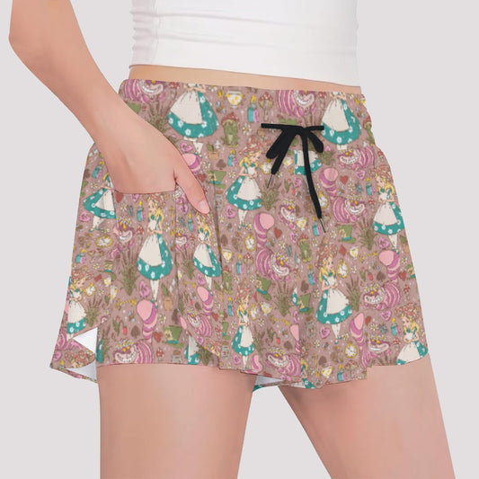 Whimsical Wonderland Cottagecore - Girls’ Flowy Pocket Shorts