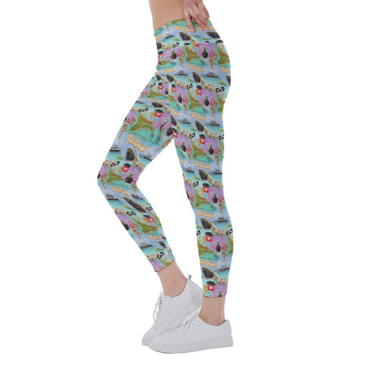Tropical Castaway Island - Women's Yoga Leggings