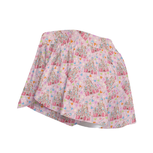 25th Birthday Cake Castle - Women's Flowy Pocket Shorts