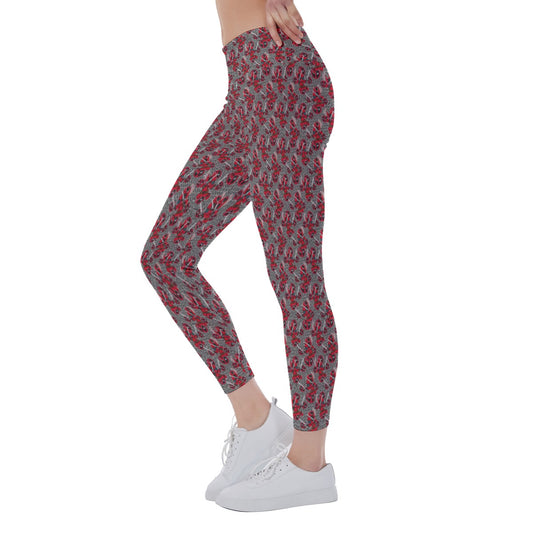 Superhero Stitch - Red Masked Hero - Women's Yoga Leggings