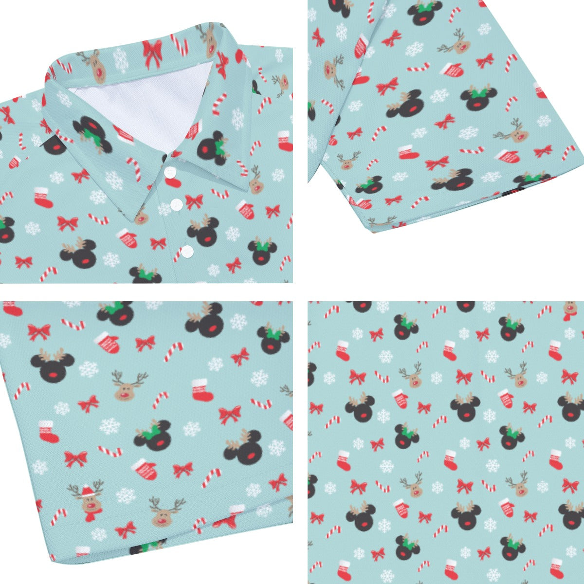 Festive Reindeer Mouse Holiday - Men's Polo Shirt
