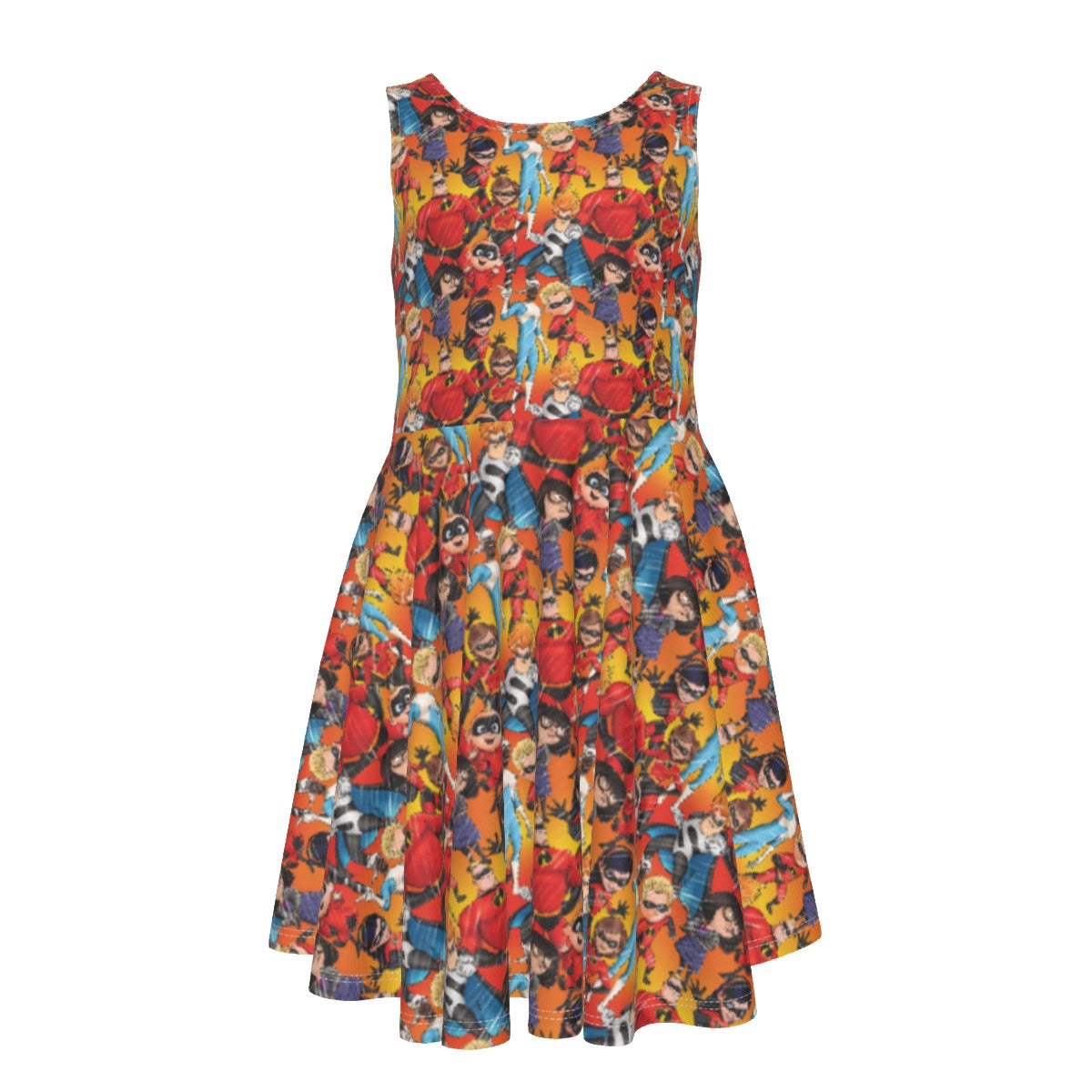 Super Squad Sketched - Kid's Sleeveless Skater Dress