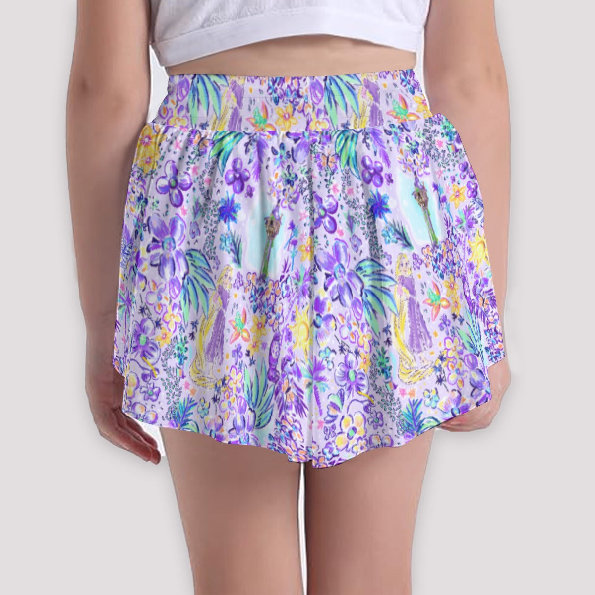 Bright Tropical Princess - Tower Light Festival - Girls’ Flowy Pocket Shorts