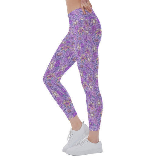 Fairytale Florals – Radiant Sunlight - Women's Yoga Leggings