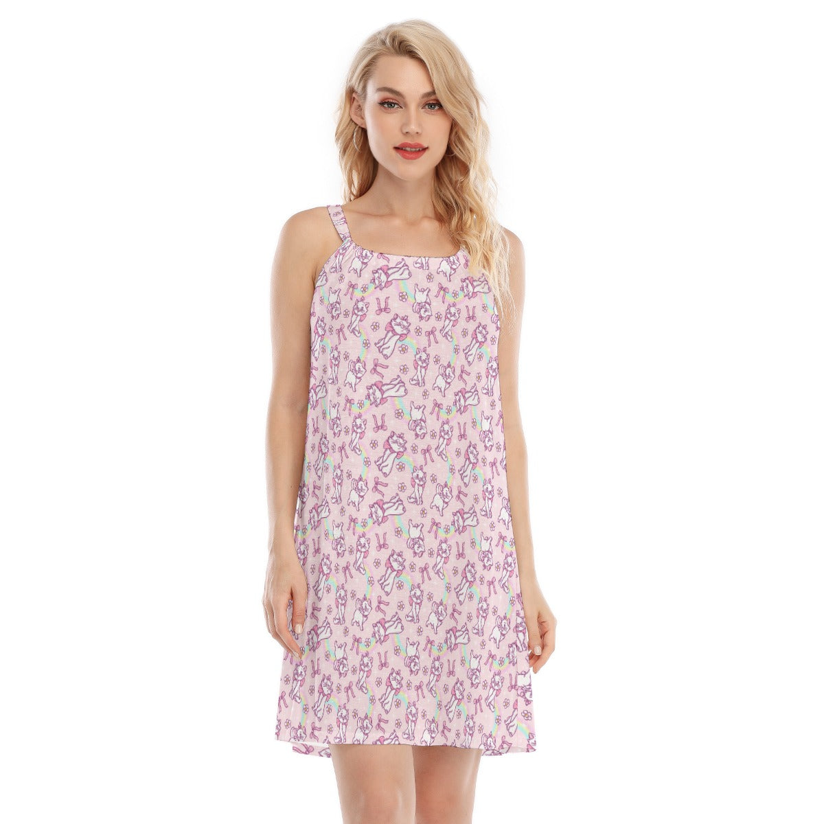 Rainbow Bow Kitty - Women’s Adjustable Sundress