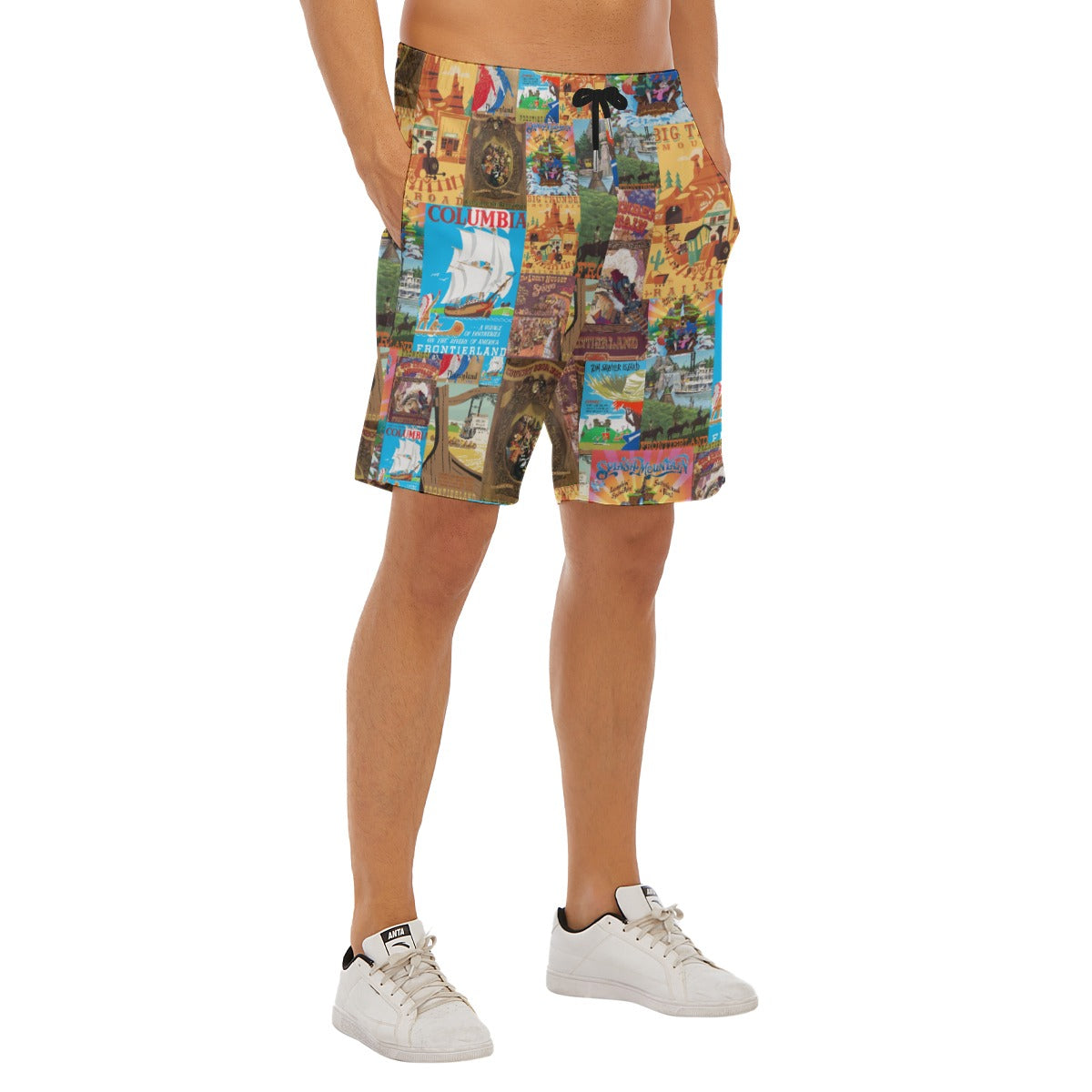 Vintage Frontier Ride Posters - Men’s Pocket Beach Shorts