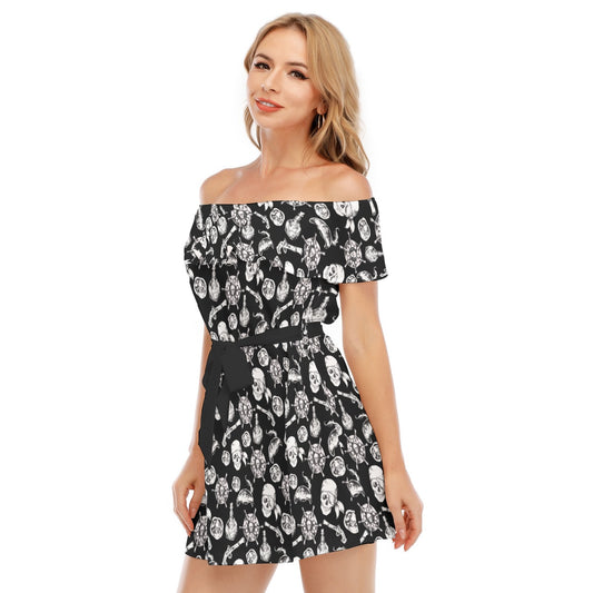 A Pirate Life - Women's Off-shoulder Ruffle Dress