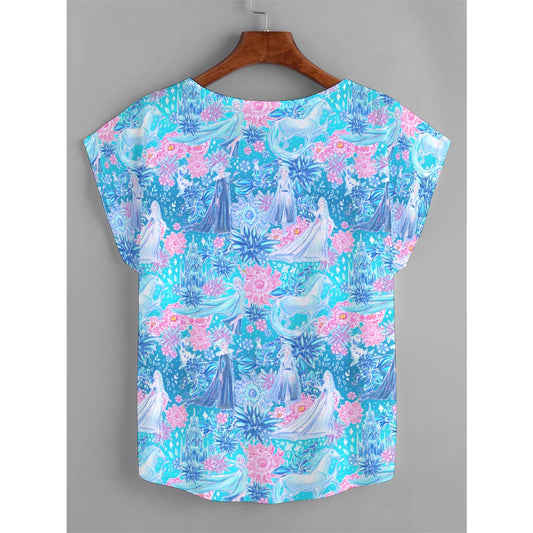 Ice Queen Frosted Florals - Women’s Relaxed Fit Scoop Tee