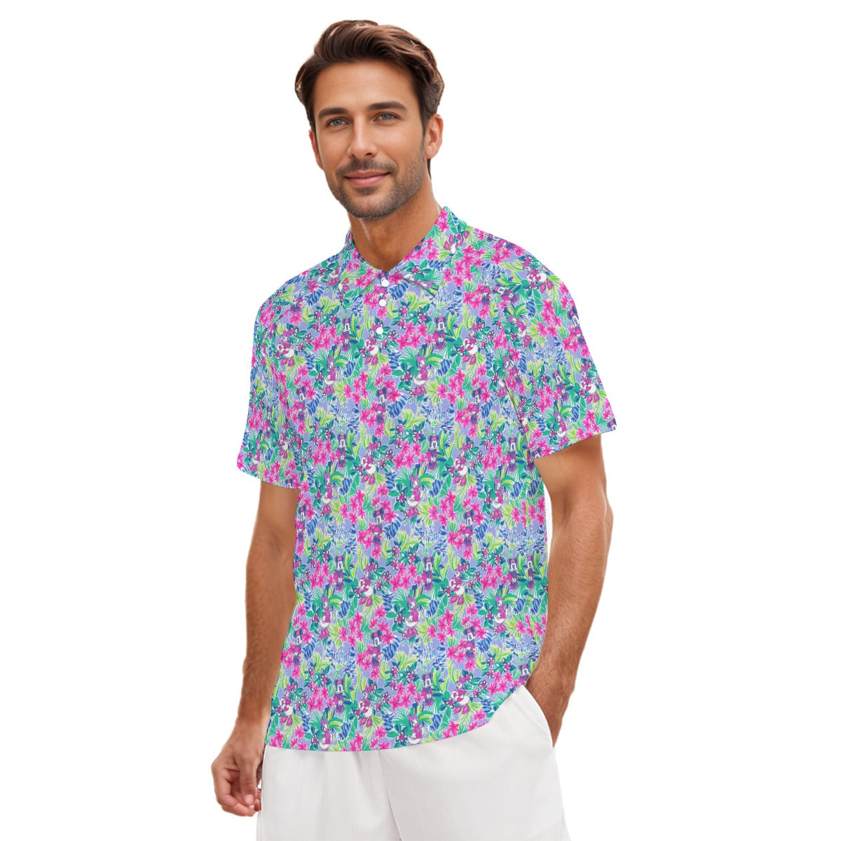 Bright Tropical Bliss - Island Mouse Duo - Men's Polo Shirt