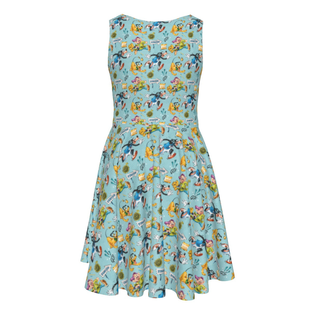 Cheerful Race Day Dashers - Kid's Sleeveless Skater Dress