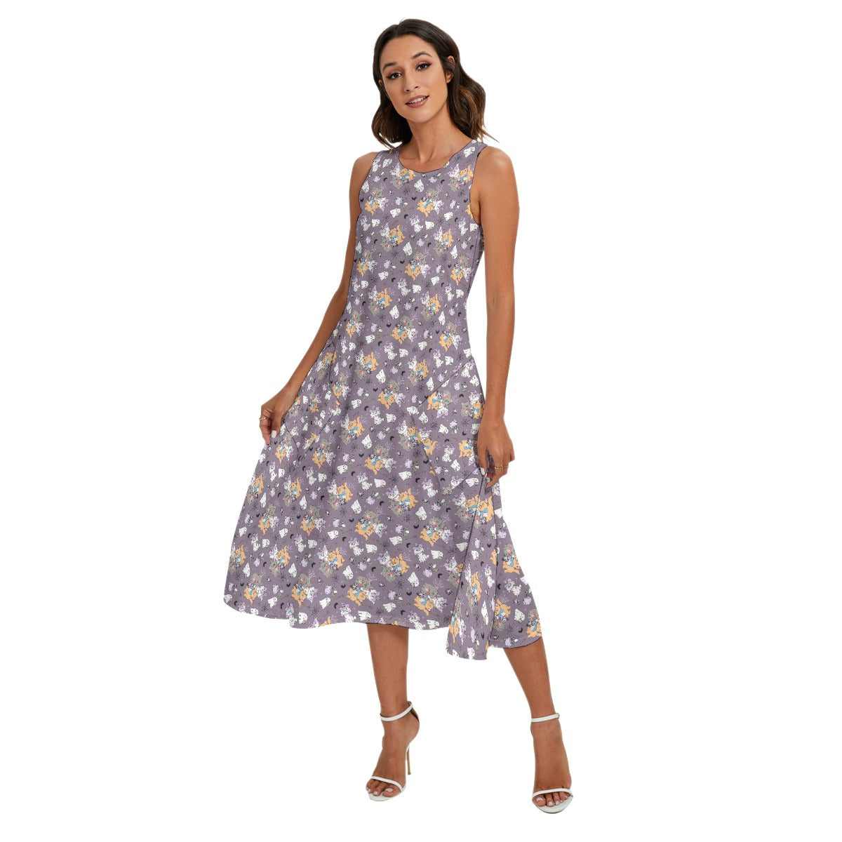 Spooky Fancy Felines - Women’s Diagonal Pocket Midi Dress