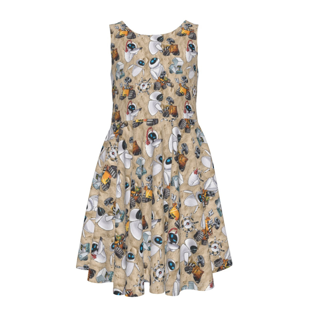 Robot Romance Sketchedched - Kid's Sleeveless Skater Dress